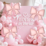 4Pcs Giant Bow Balloons, 97.5cm/38in Big Elegant Coquette Theme Pink