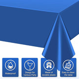 3Pcs Navy Blue Tablecloths,Disposable Plastic Tablecloth,Waterproof