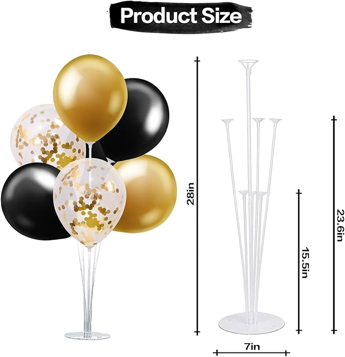 Happy 13th Birthday Black & Gold Balloon Set 13th Birthday Swirls