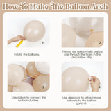 147pcs Neutral Balloon Arch Kit, Neutral Balloon Garland with Nude