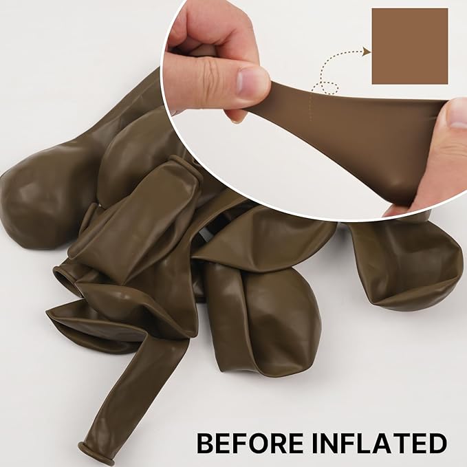 PartyWoo Brown Balloons 50 pcs 12 Inch Latex Helium Neutral Balloons