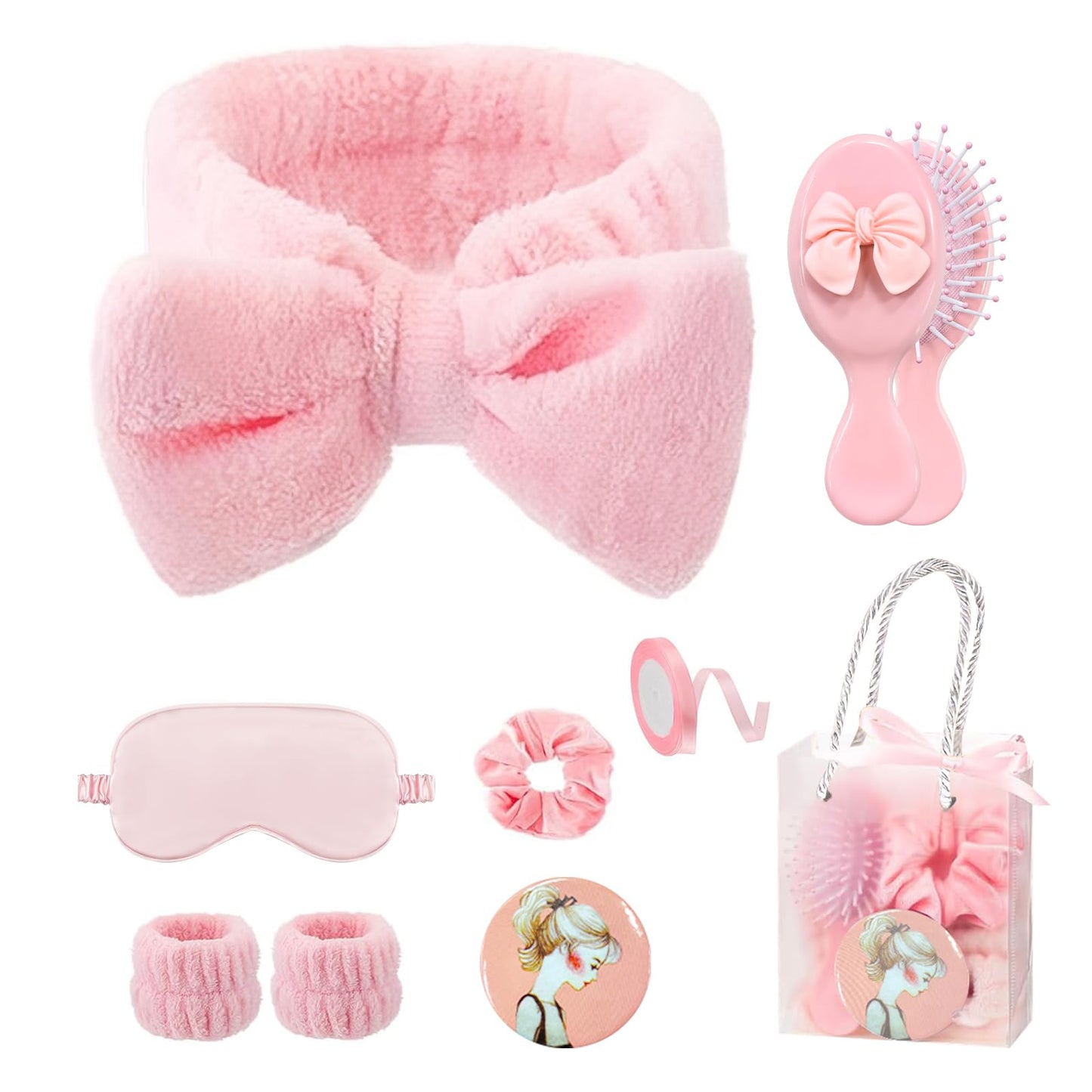9 Pcs Sleepover Party Supplies for Girls Include Spa Headband Sleep