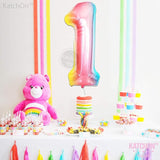 KatchOn, Giant 40 Inch, Rainbow Number 1 Balloons - Number One