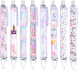 8PC Unicorn Pens Cute Cool Fun Rainbow Glitter Sparkle Animal Pen
