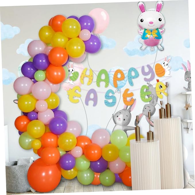 Easter Party Decorations Balloon Set Hanging Bunting and Banner
