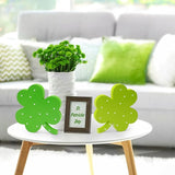 St Patricks Day Decor Wooden Shamrock Decor for Table Tiered Tray