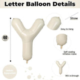 40 Inch Beige BOY Balloons, Large Cream White Sand BOY Balloon