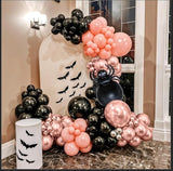 Halloween Balloon Arch Garland Kit Black Pink Rose Gold Spider Foil