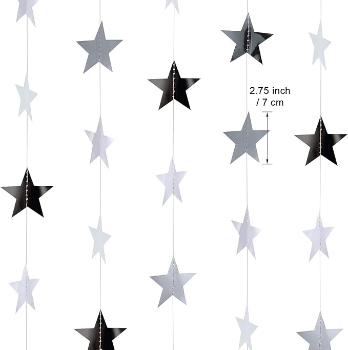 Patelai Glitter Star Garland Banner 2026 Graduation Decor 130 Feet Sta