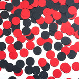 Black and Red Confetti Table Decoration for Graduation Birthday