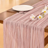 15pcs Pink Cheesecloth Table Runner Valentine's Day Boho Rustic