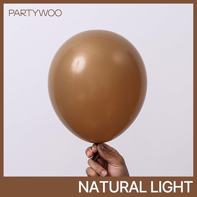 PartyWoo Brown Balloons 140 pcs Different Sizes of 18 12 10 5 Inch