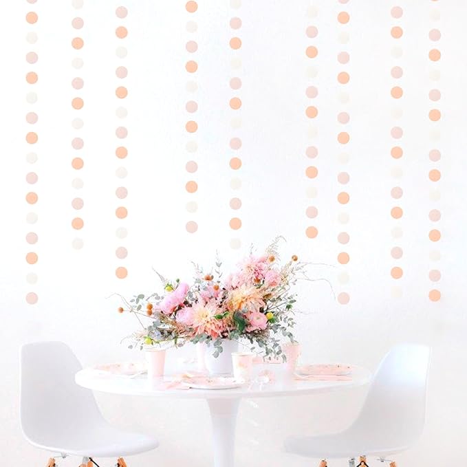 Peach-Pink White Party-Decorations Paper Garland - 52ft Princess