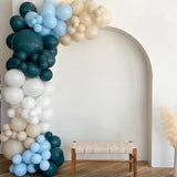 Blue White Balloons Dusty Blue White Beige Balloons 60PCS 12INCH
