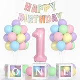 First Birthday Decorations For Girl 40 Inch Pink 1 Number Pastel