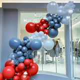 MEBAY Dusty Blue Gray Red Silver Balloon Arch Kit, 141 Pcs Dusty Blue