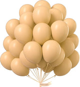 PartyWoo Nude Balloons 50 pcs 12 Inch Beige Apricot Cream Boho Latex