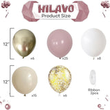 Dusty Pink and Gold Balloons Set 60Pcs 12 Inch Retro Blush Pink
