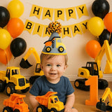 345 Pcs Construction 1st Birthday Party Supplies Dump Truck One Year