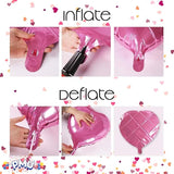 10Pcs 18 Inch Red Heart Balloons Valentine's Day Heart Shape Foil