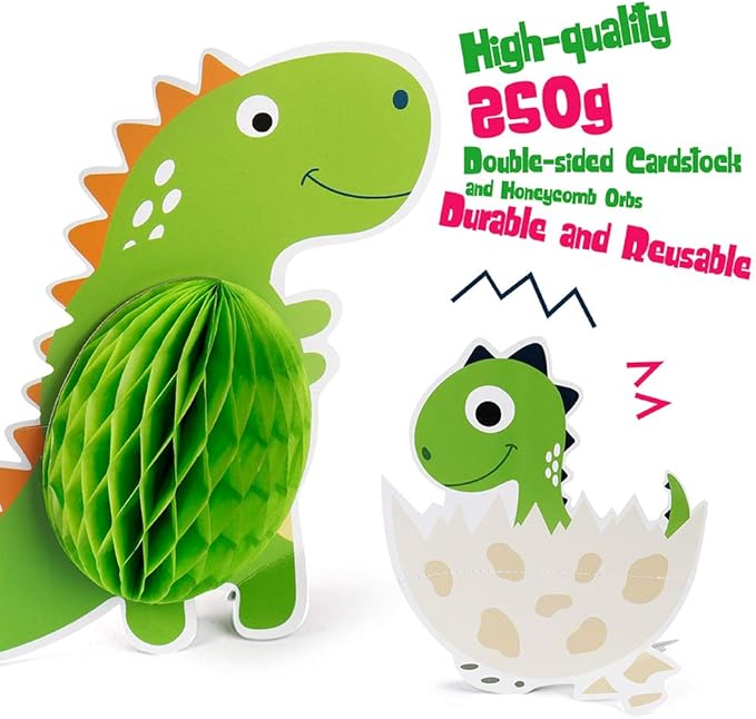 12 Pieces Dinosaur Party Honeycomb Centerpieces Table Decorations