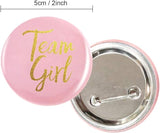 Gender Reveal Button Pins 50 Pcs Team Boy Girl Button Pins Pink blue