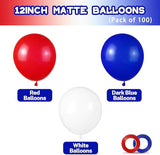 Red White and Blue Latex Balloons 100 Pack for 4th of July