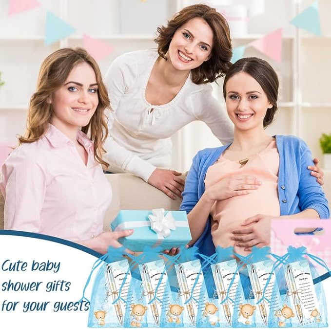 289 Pieces Baby Shower Gifts for Guest Blue Bear Ballpoint Pens and