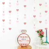 Rose-Gold Pink White Heart-Ring Garland - 52Ft Engagement