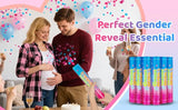 Gender Reveal Confetti Cannons 6 Pack 3 Blue & 3 Pink Baby Gender