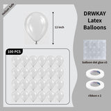 DRWKAY Clear Balloons 100 Pack, 12 Inch Latex Helium Transparent