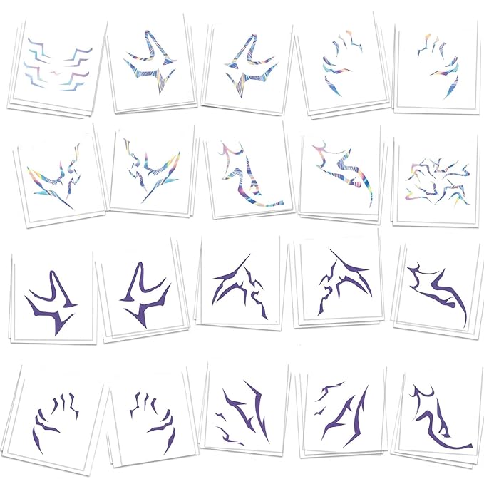 K-pop Demon Temporary Tattoos 60 Pcs - Anime Hunter Halloween Cosplay