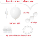 ADIDO EVA Link Balloons White 12 Inch Quick Link Latex Balloon 80 Pcs