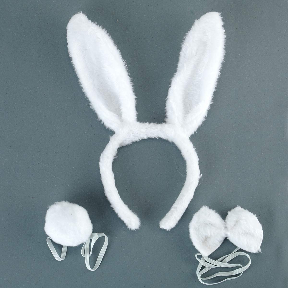 BinaryABC Bunny Rabbit Costume Set,Ears Headband Bow Ties Tail