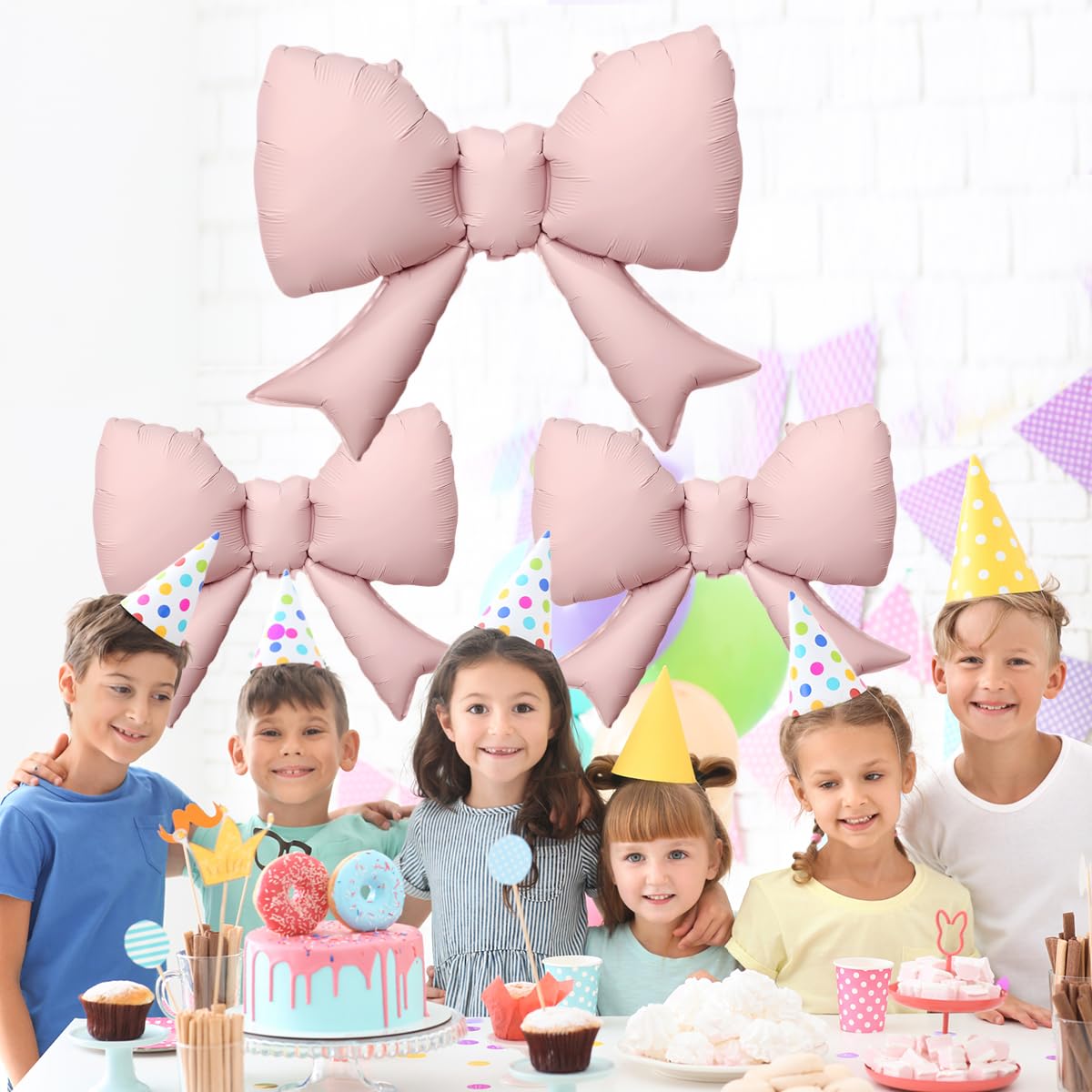 8Pcs Pink Bow Big Balloon Bow Theme Party Decoration Balloon for Women