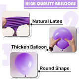 PartyWoo Purple Balloons 100 pcs Different Sizes of 36 18 12 10 5