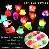 SOFLIY 45 Pcs LED Light Up Ring - Colorful Flashing Bumpy Rings Finger