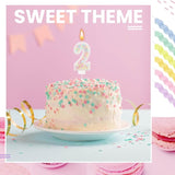 MTLEE Number 2 Birthday Candle with 12 Pcs Spiral Candles for Girls