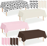 12 Pack Cowgirl Baby Shower Plastic Tablecloth for Rectangle Tables