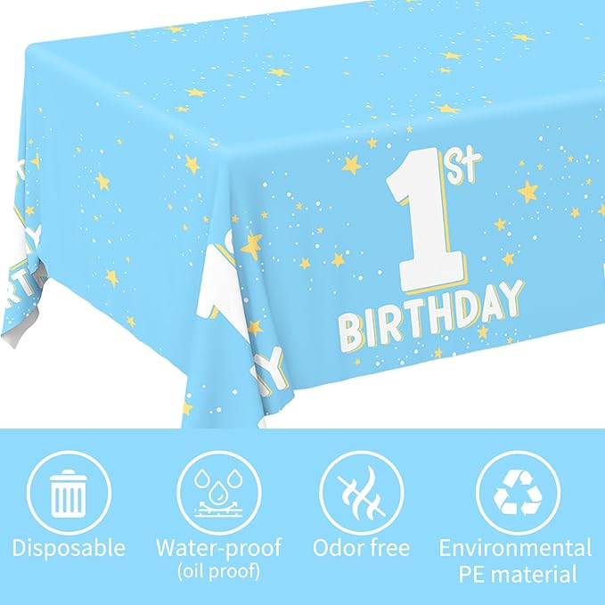 Baby Blue Party Supplies Set 1st Birthday Decorations Includes 2