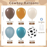 60pcs Cowboy Balloons, Brown Slate Blue Dusty Blue Sand White Latex
