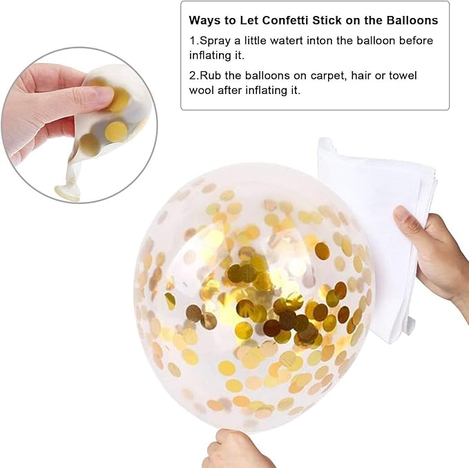 Green and Gold Balloons, 67Pcs 12 inch Metallic Green Gold Confetti