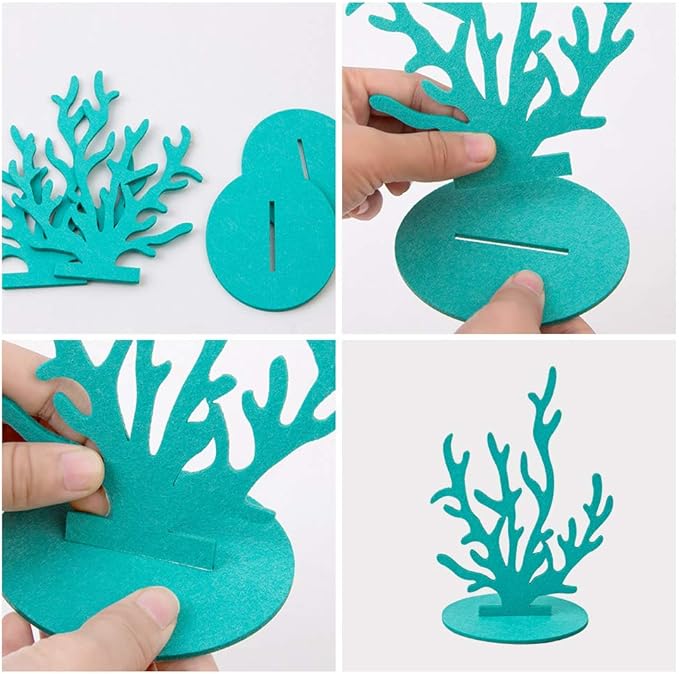 20Pcs Mermaid Party Decoration DIY Felt Under The Sea Table