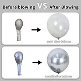 Zesliwy Black Silver Balloons Set,50pcs 12inch Metallic Silver Black