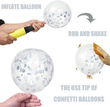 62pcs Party Decorations Balloons Kit - 12 Inches Silver White