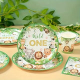 120PCS Wild One Party Supplies for Boys 1st Kids First Birthday