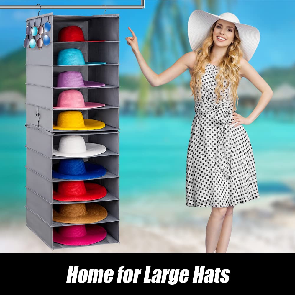 LADYBRO Large Hat Storage for Closet Hanging Organizer for Wide Brim