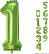 40 Inch Green Number 1 Balloon for 1st Birthday Decoration, Large
