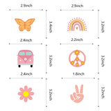 48Pcs Hippie Party Cupcake Toppers for Two Groovy Birthday Party