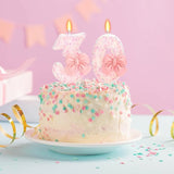 30th Birthday Candles for Cake, Pink Bow Number Cake Candles, 2.76
